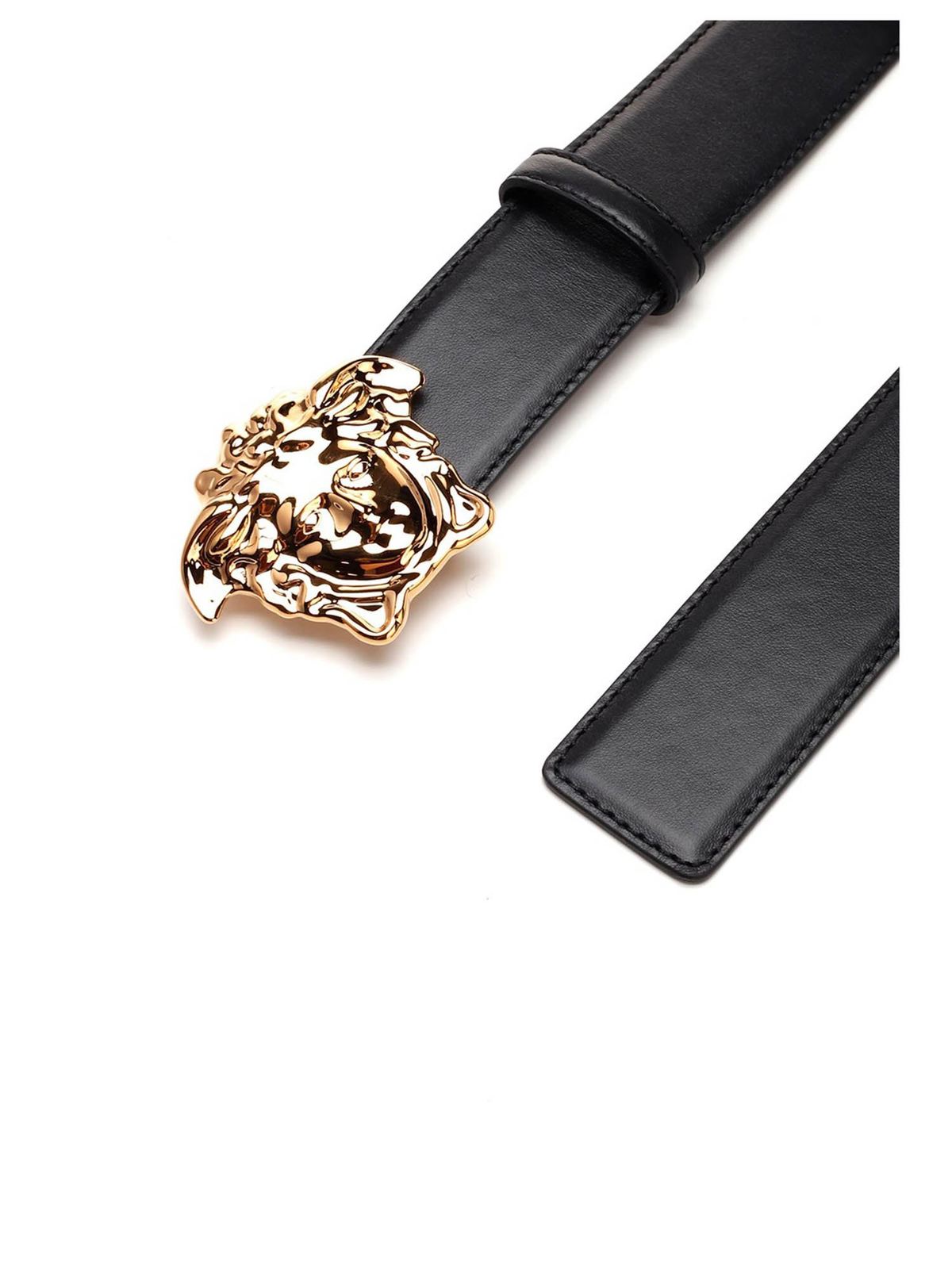 La Medusa Leather Belt in Black - Versace