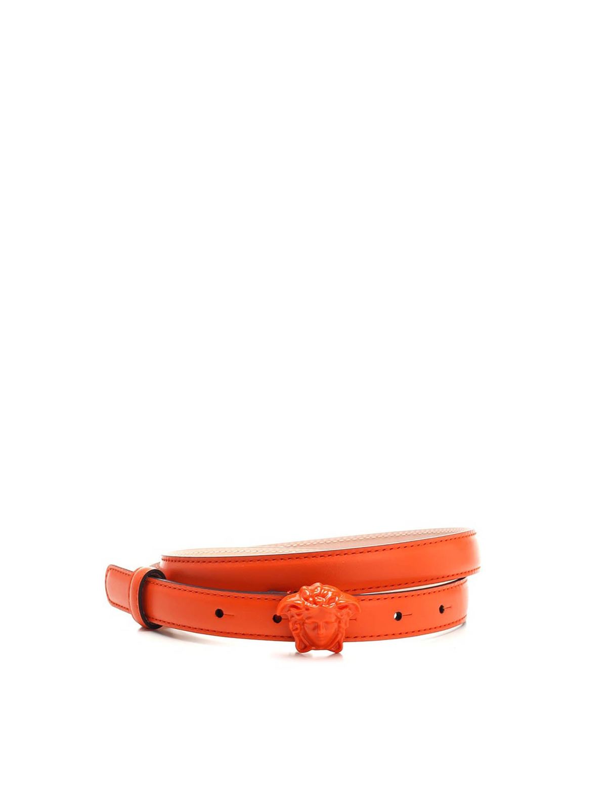 Versace Medusa-buckle Leather Belt - Orange