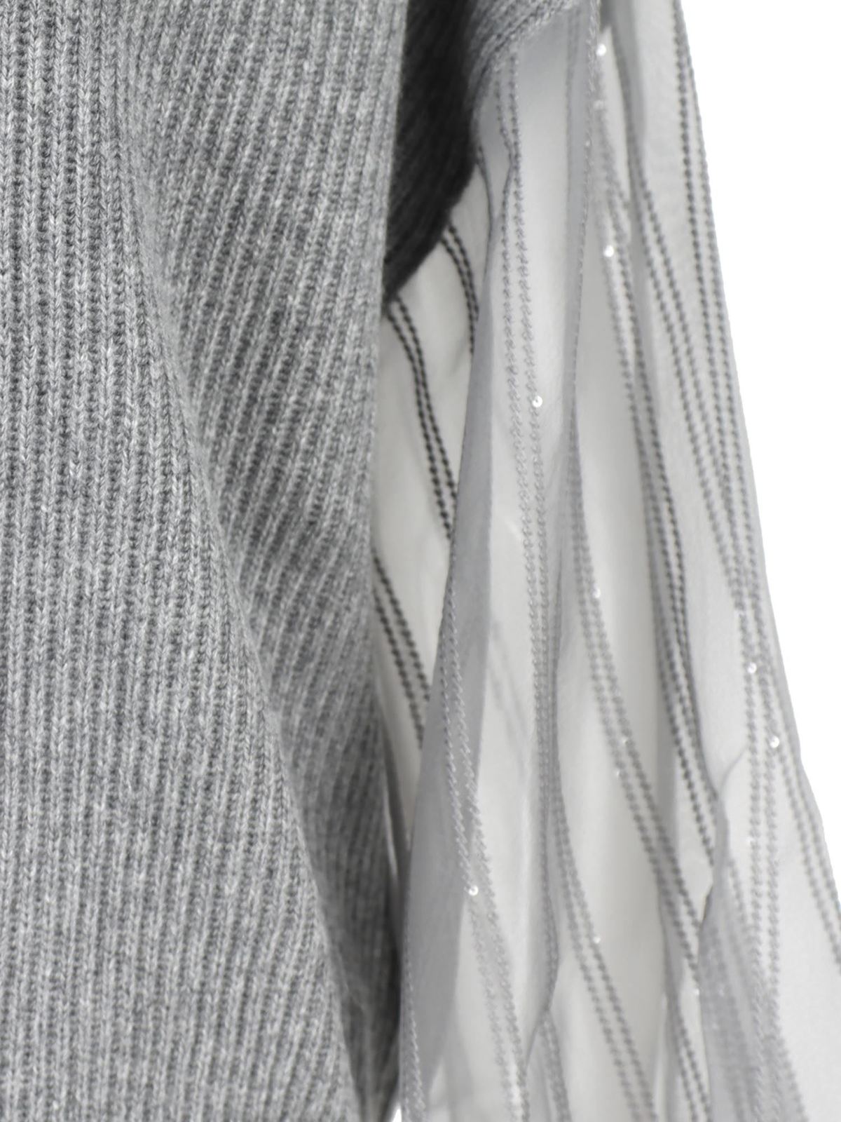 Pull Brunello Cucinelli Gris Métallisé - Taille M - Laine - Occasion En Très Bon état