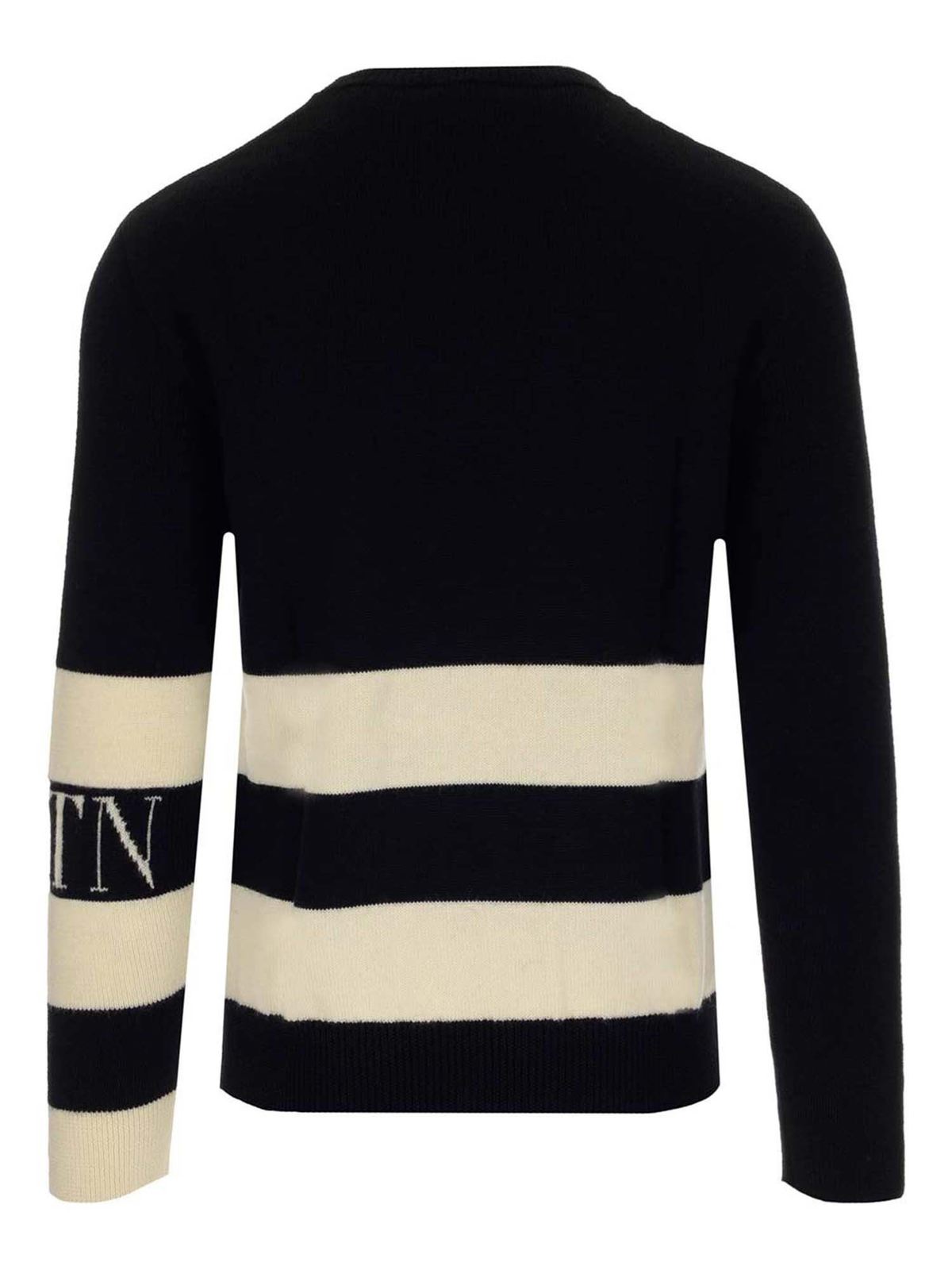Valentino Garavani Striped VLTN sweater in black