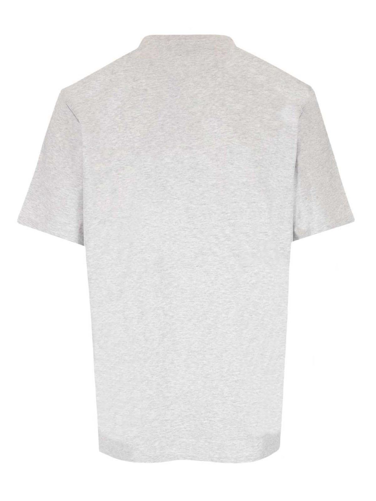 Shop Msgm Logo T-shirt In Gray And Black In Grey