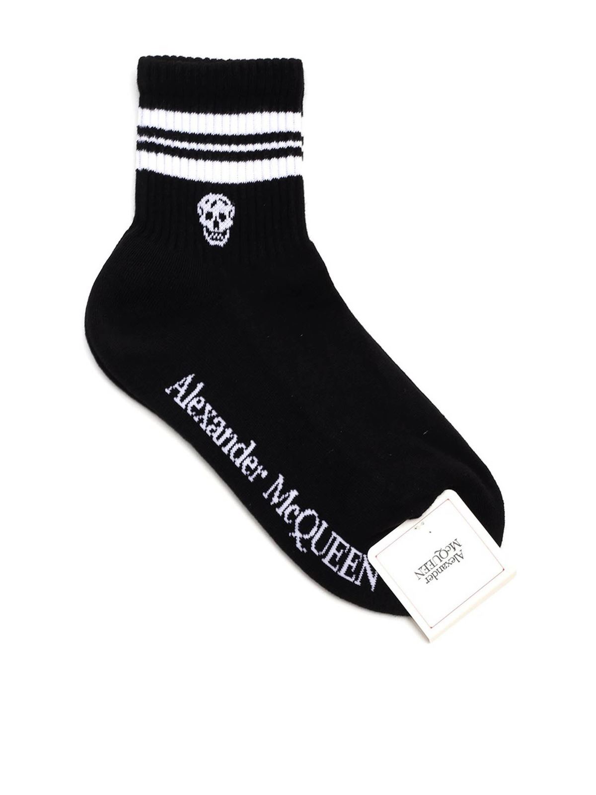 Alexander Mcqueen Skull Inlay Socks In Black