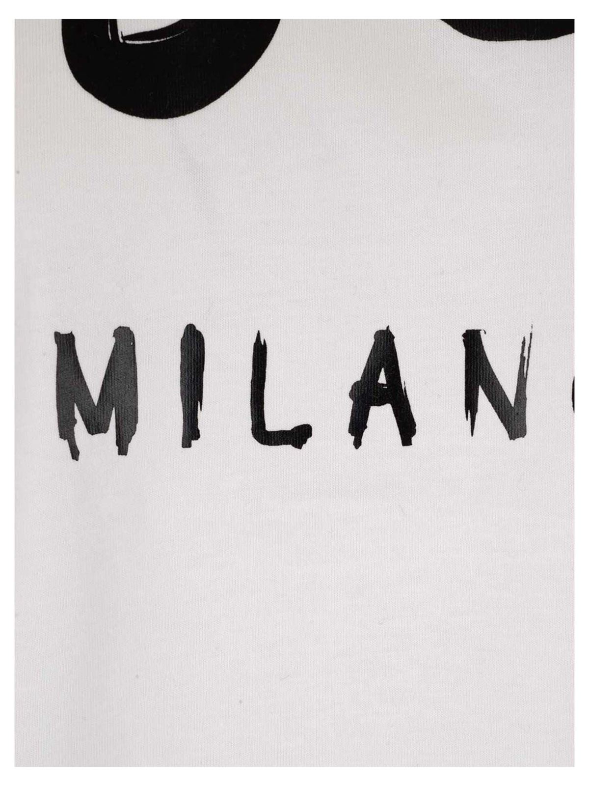 Shop Msgm Logo T-shirt In White And Black