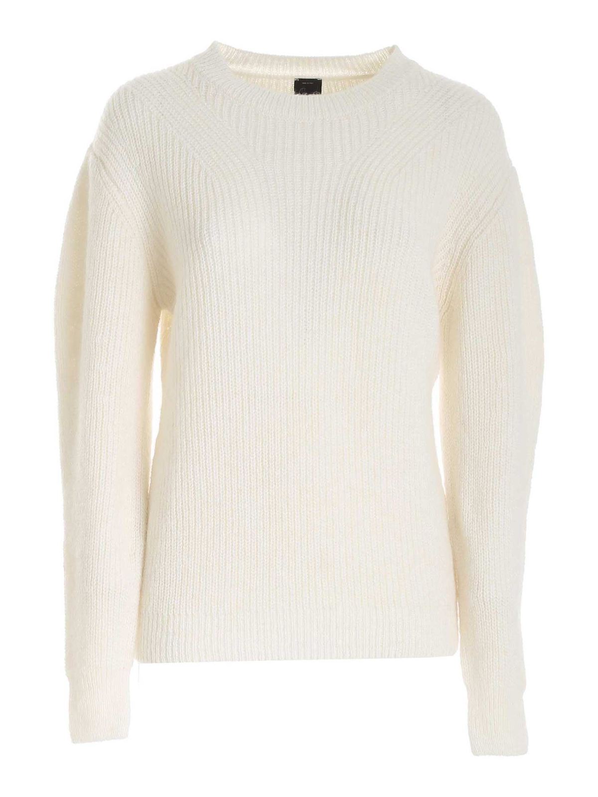Pinko Donnici Sweater In Ivory Color In White