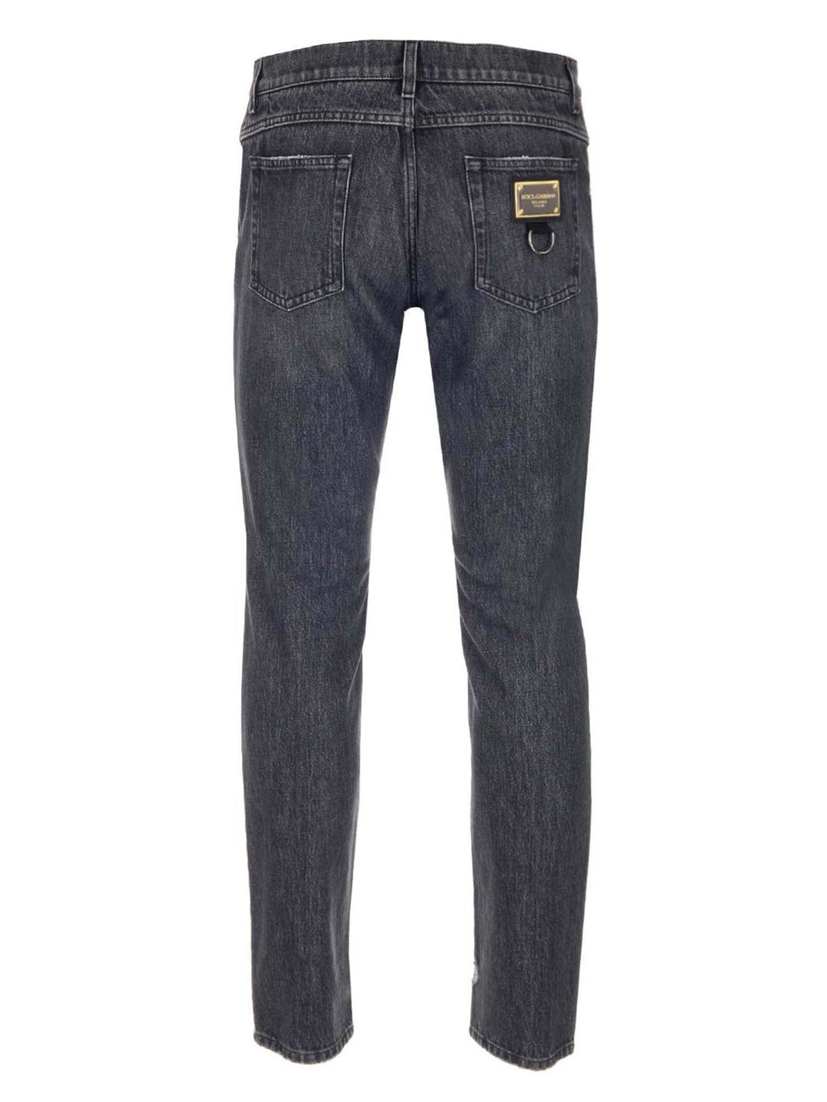 Shop Dolce & Gabbana Stretch Skinny Jeans In Grey