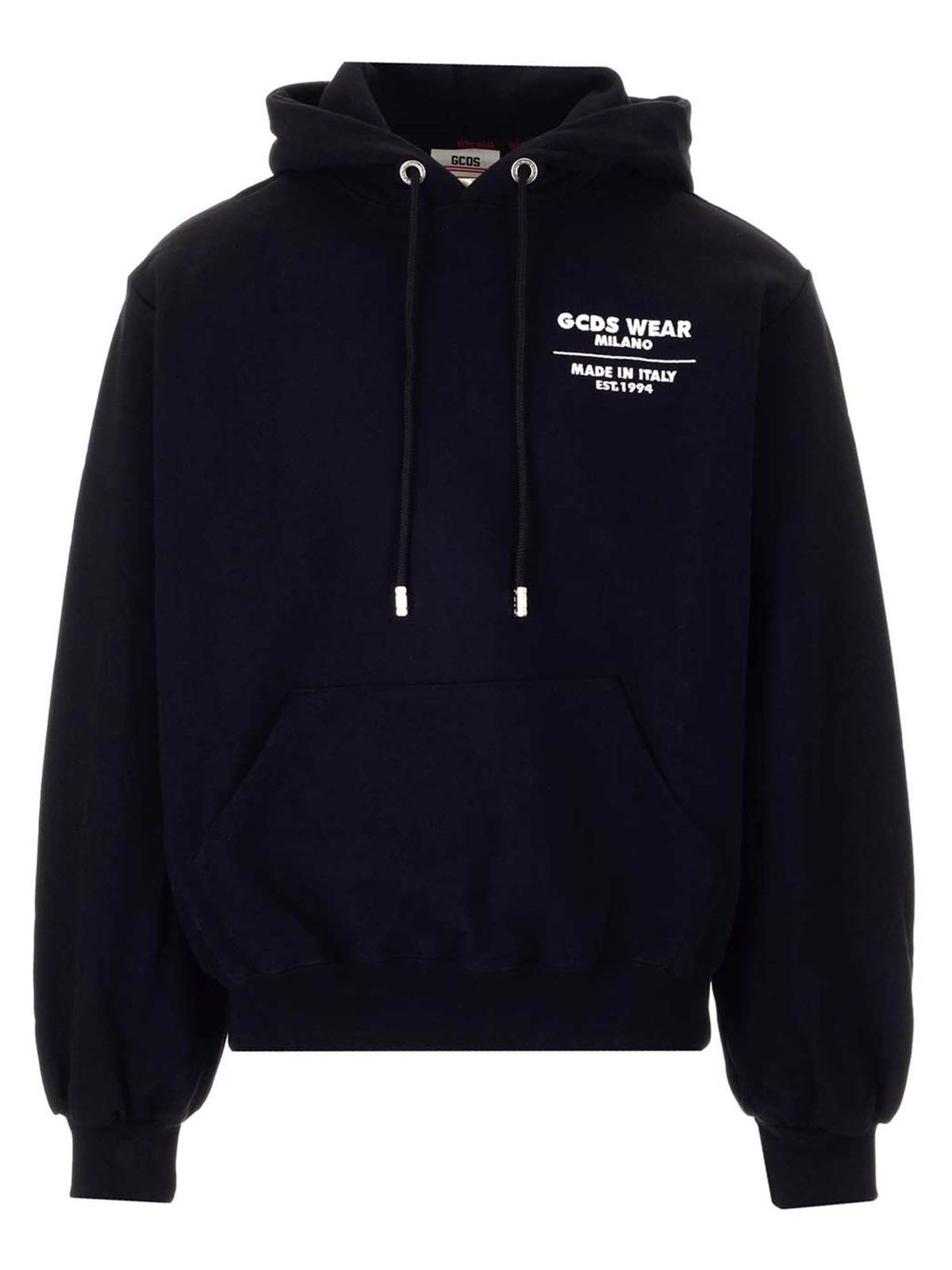 Sweatshirts & Sweaters Gcds - Logo embroidery hoodie in black ...