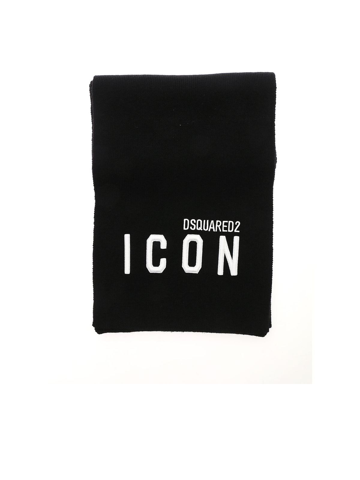 Shop Dsquared2 Icon Logo Embroidery Scarf In Black