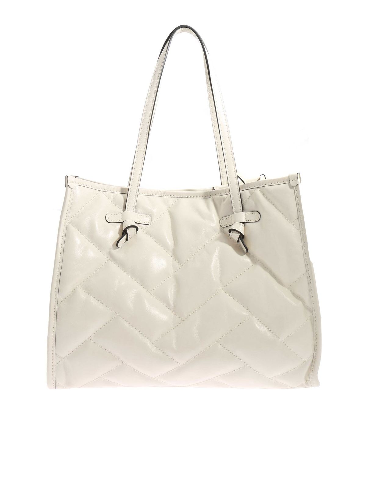 Gianni Chiarini Marcella quilted shopper bag in ivory color 