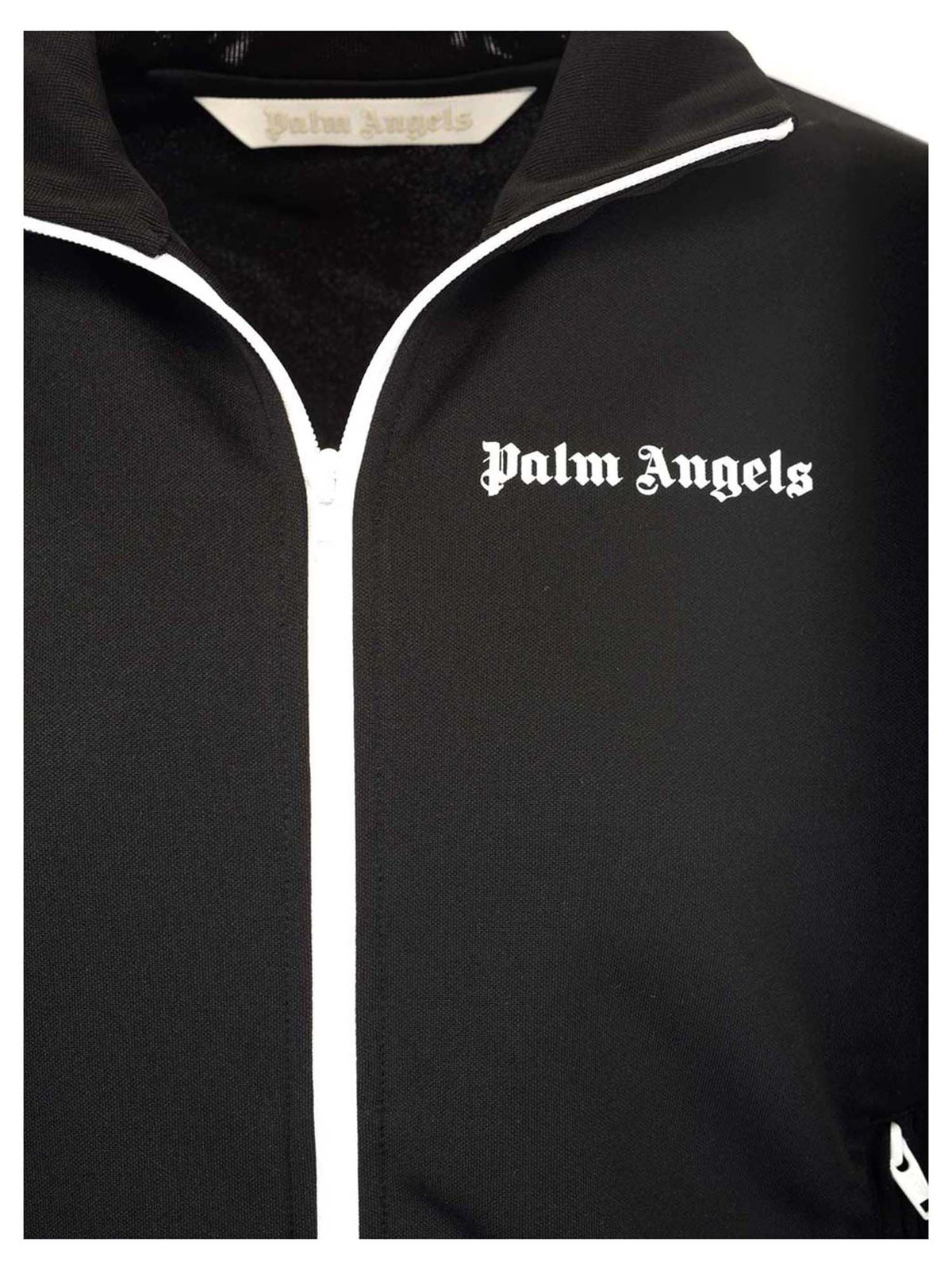 AUTHENTIC PALM ANGELS Unisex Logo Zip Up Track Top Jacket BLACK