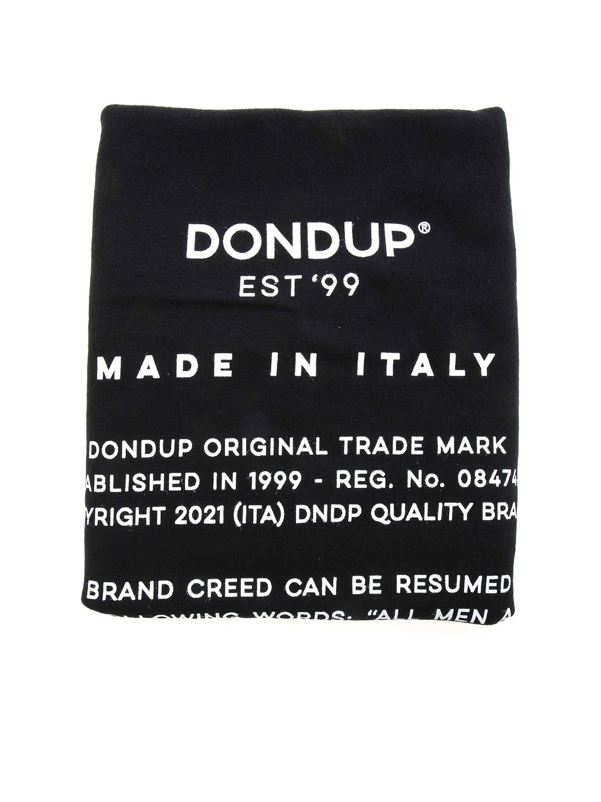 Dondup Sciarpa nera con stampa bianca Nero UK203Y00553UXXXW999