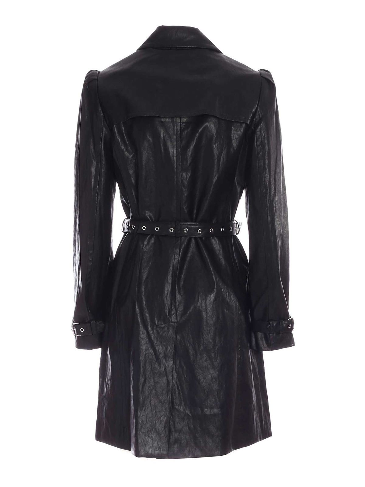Michael Kors Synthetic leather trench coat in black