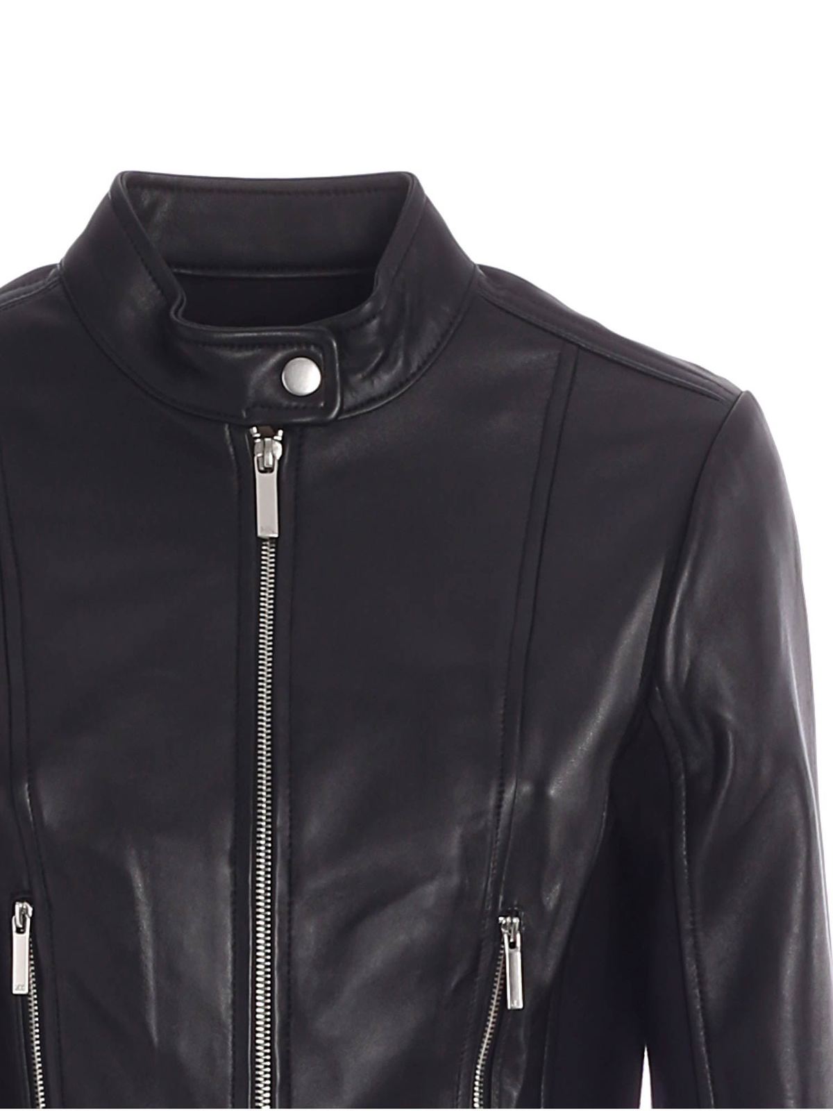 Michael Kors Leather Belted Moto Jacket Created for Macys  Macys