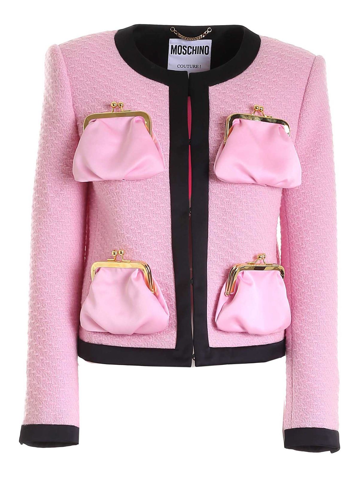 Moschino Archive Purses Jacket In Pink And Black In Rosado
