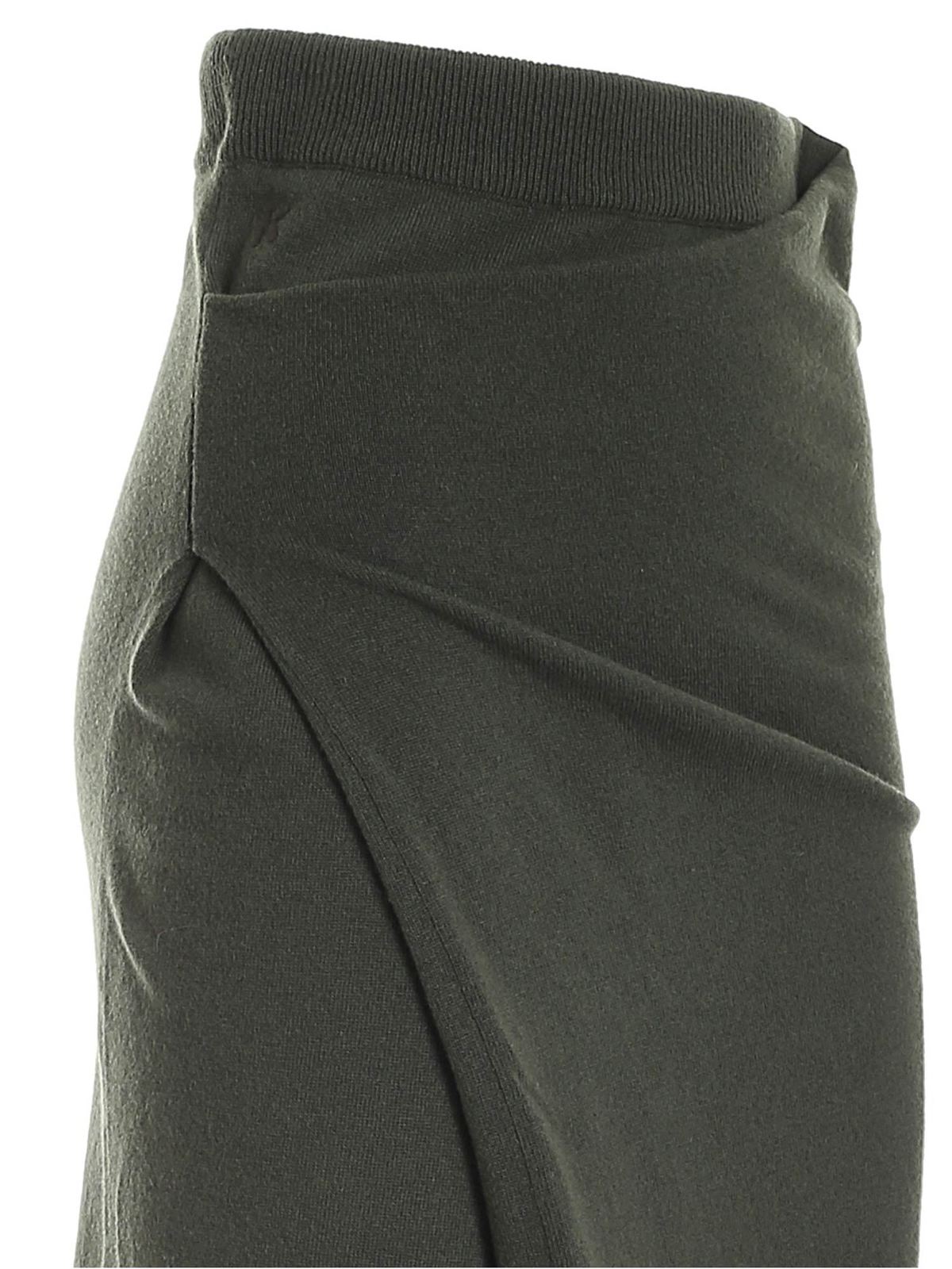 Shop Kenzo Asymmetrical Skirt In Green In Verde