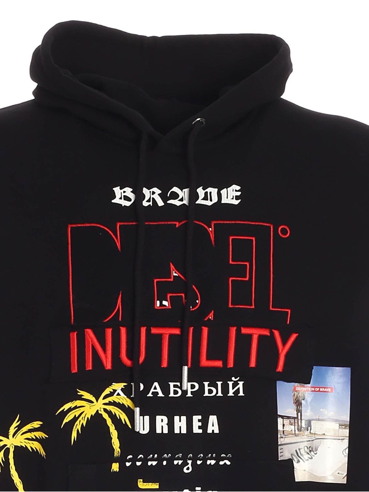 Diesel S-ummer-B4 sweatshirt in black - Black|A030090EEAB9XX