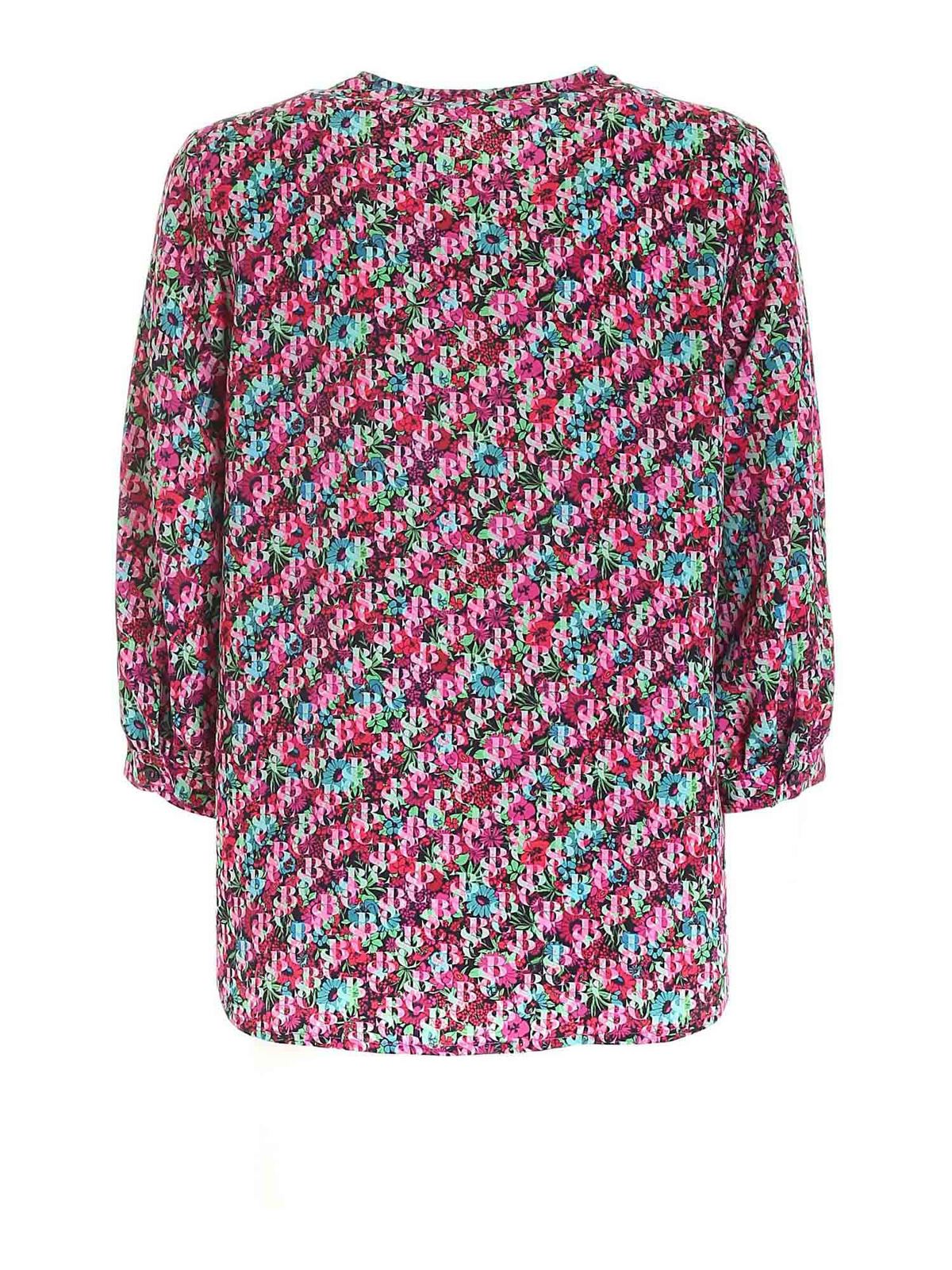 Shop See By Chloé Logo Blouse In Fuchsia