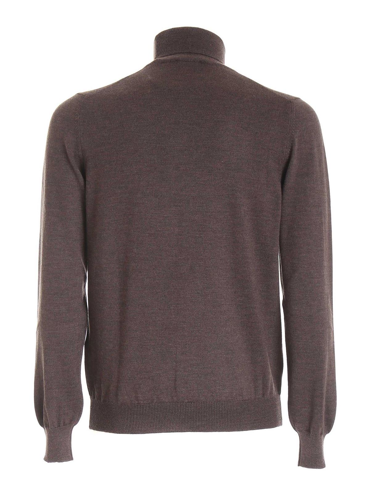 Shop Paolo Fiorillo Wool Turtleneck In Brown