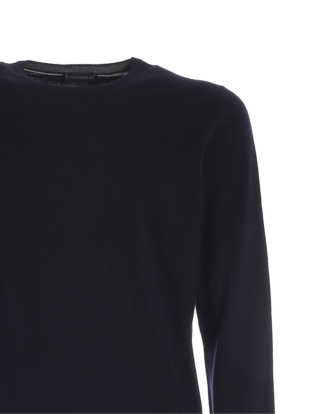 Shop Paolo Fiorillo Crewneck Sweater In Dark Blue