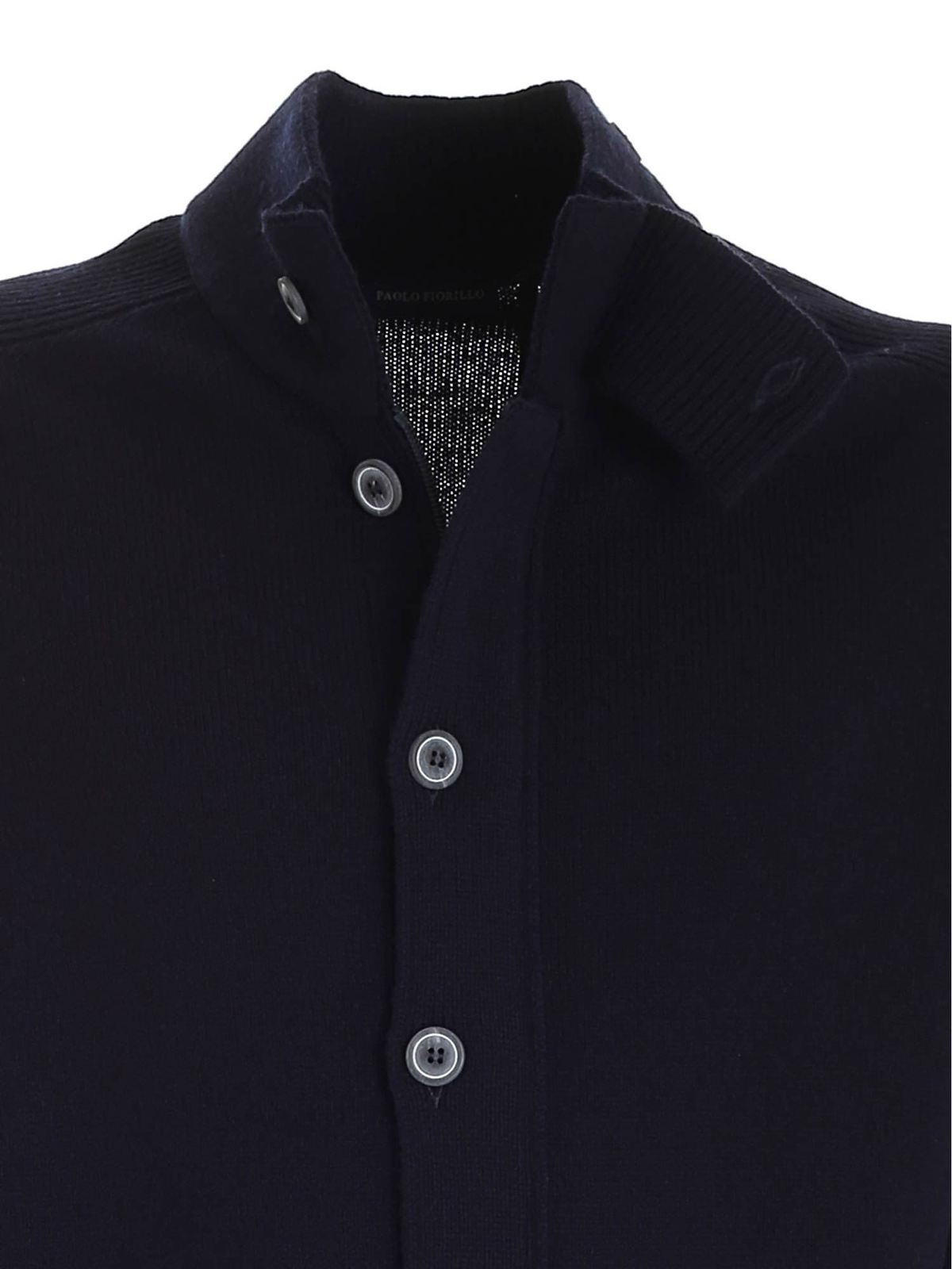 Shop Paolo Fiorillo Buttoned Cardigan In Blue In Azul