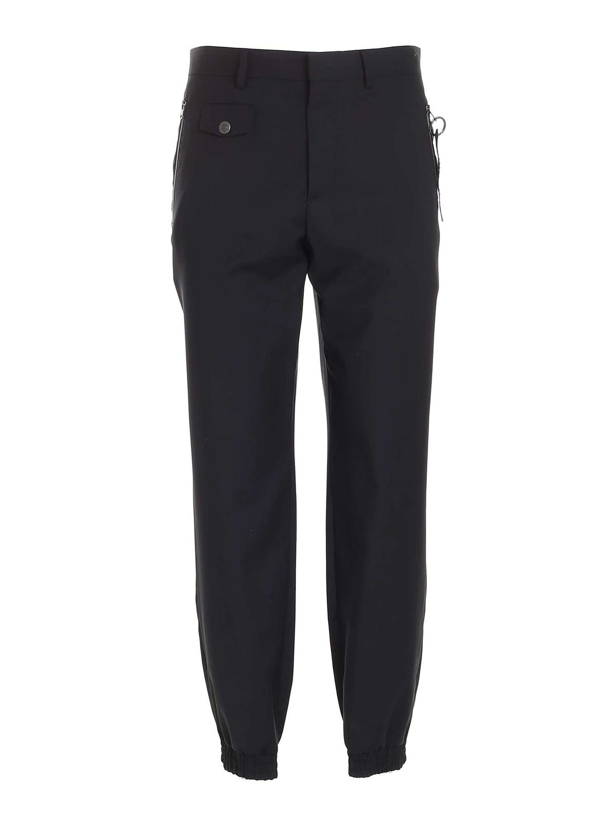 Moschino Logo Charm Pants In Black In Negro