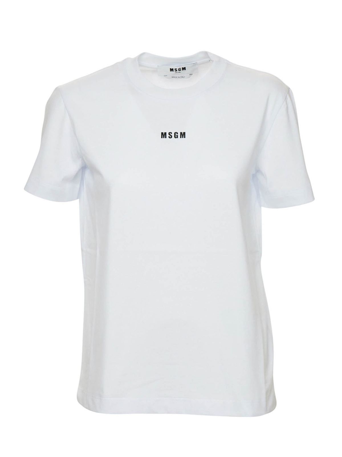 Msgm Logo Printed T-shirt In White