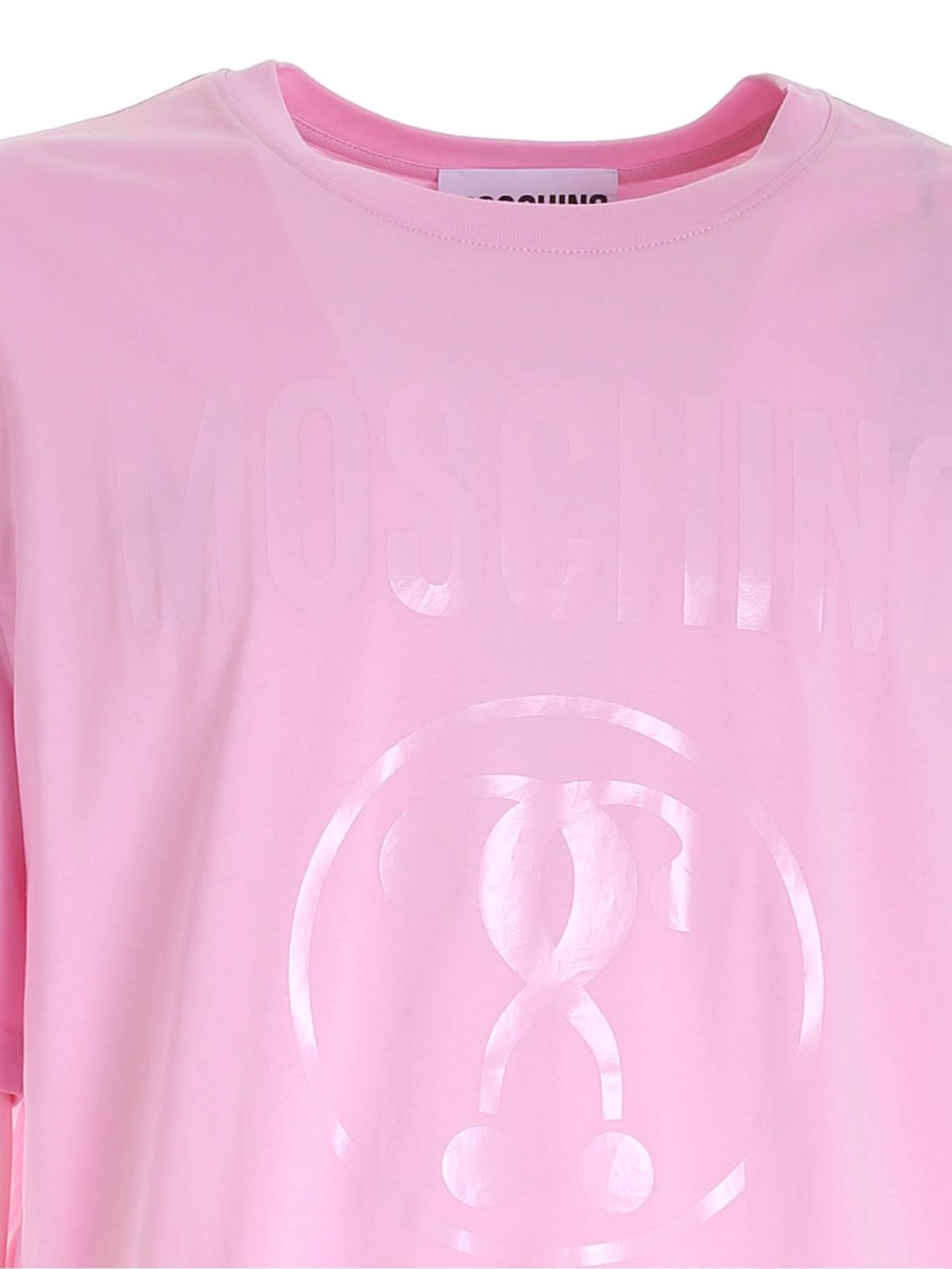 Tシャツ・カットソー Moschino FW24 Pink poplin shirt (J02015432 1229) Moschino Kid-Teen - Teen Pink Floral Logo T-Shirt
