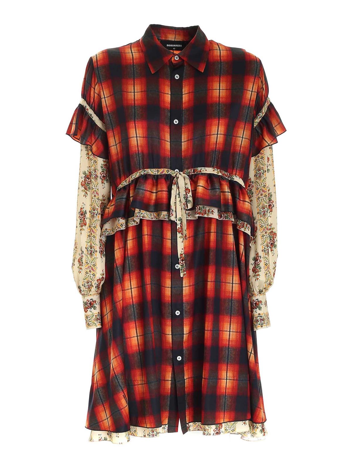 Dsquared2 Multicolor floral and check print dress|S72CV0270S54261001S