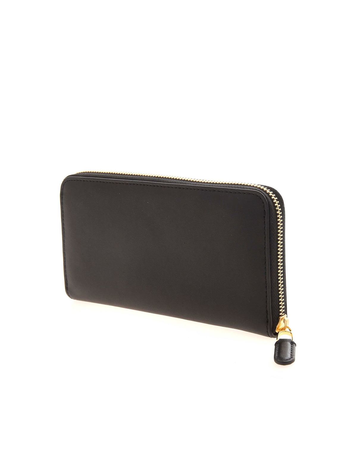 Lauren Ralph Lauren Zip Black Leather Card Case