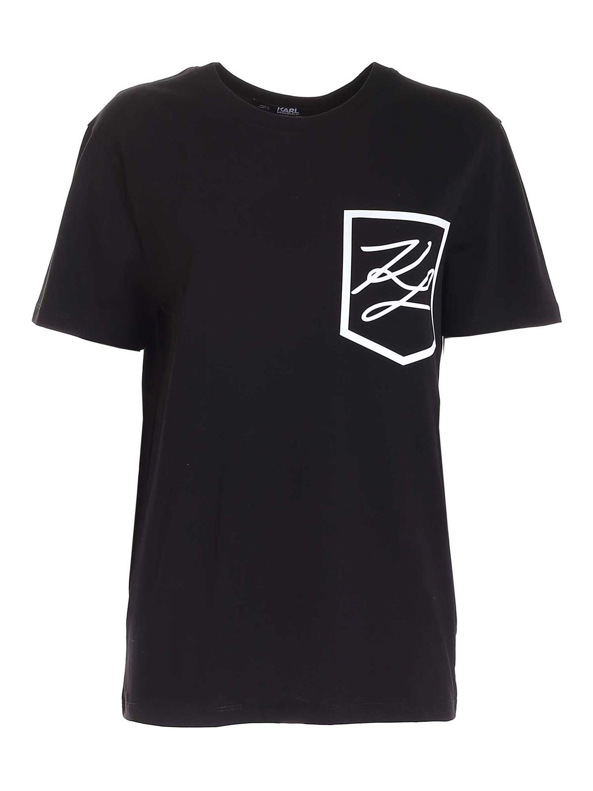 Karl Lagerfeld Kl Pocket T-shirt In Black