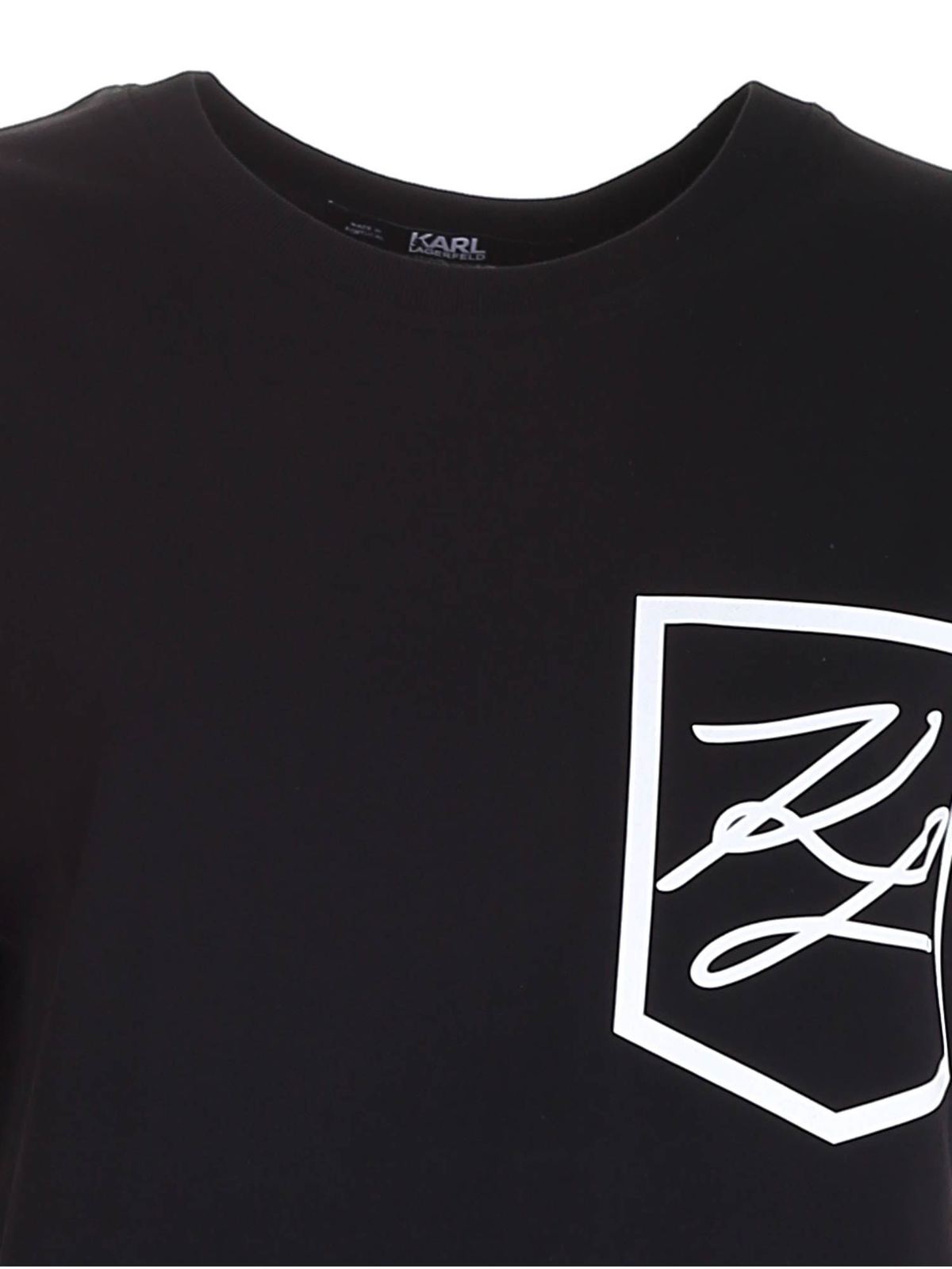 Shop Karl Lagerfeld Camiseta - Kl Pocket In Black