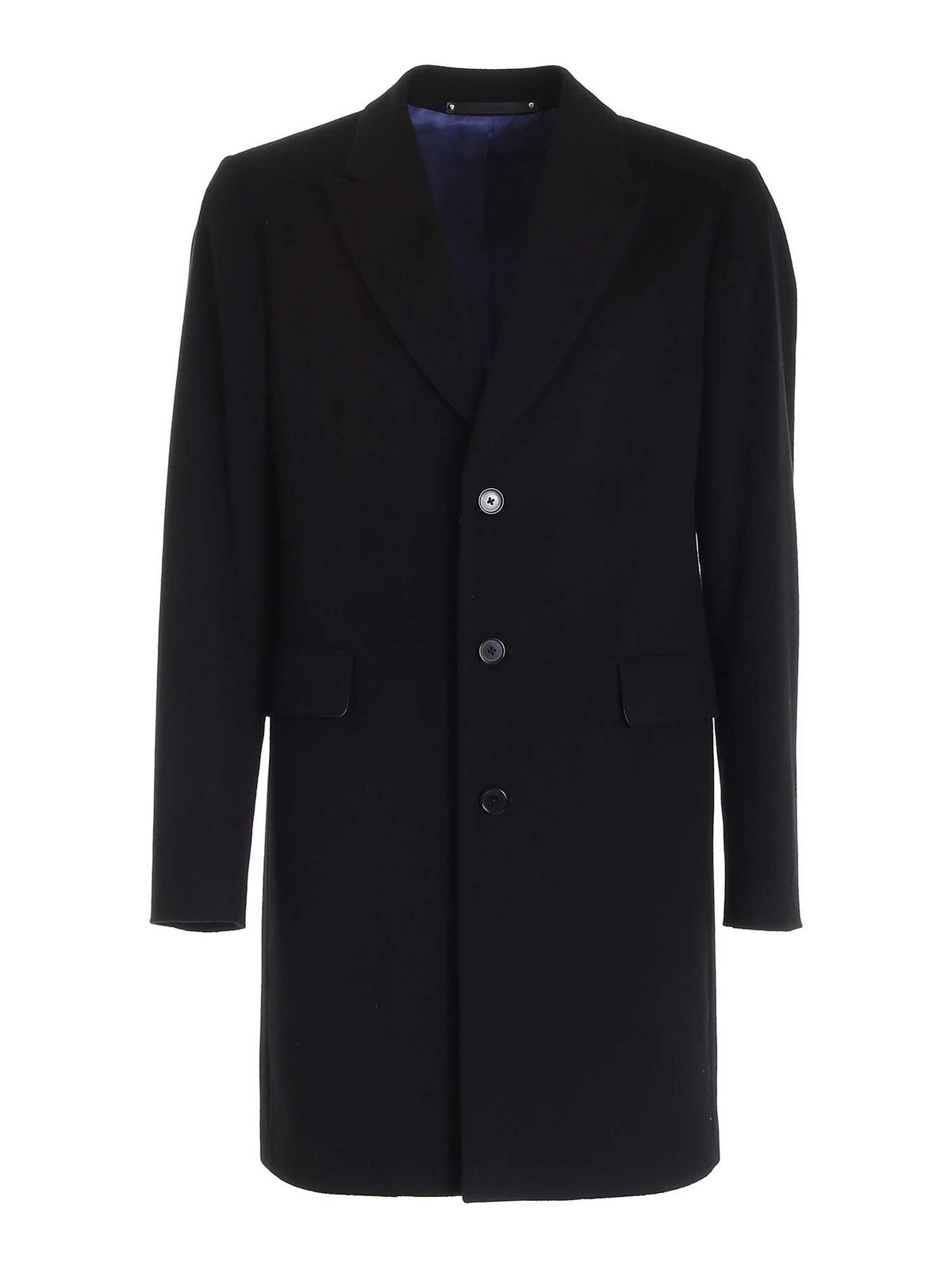 Shop Paul Smith Single-breasted Coat In Black In Negro