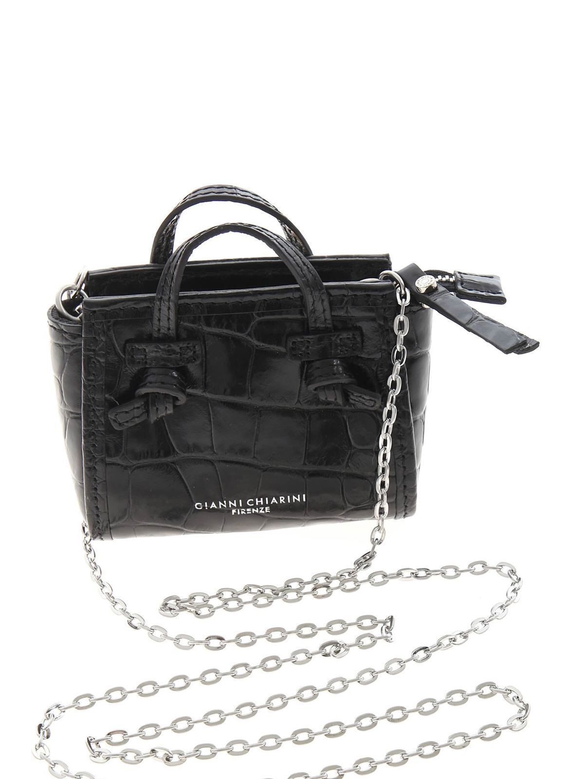 Toy mini croc-effect leather tote