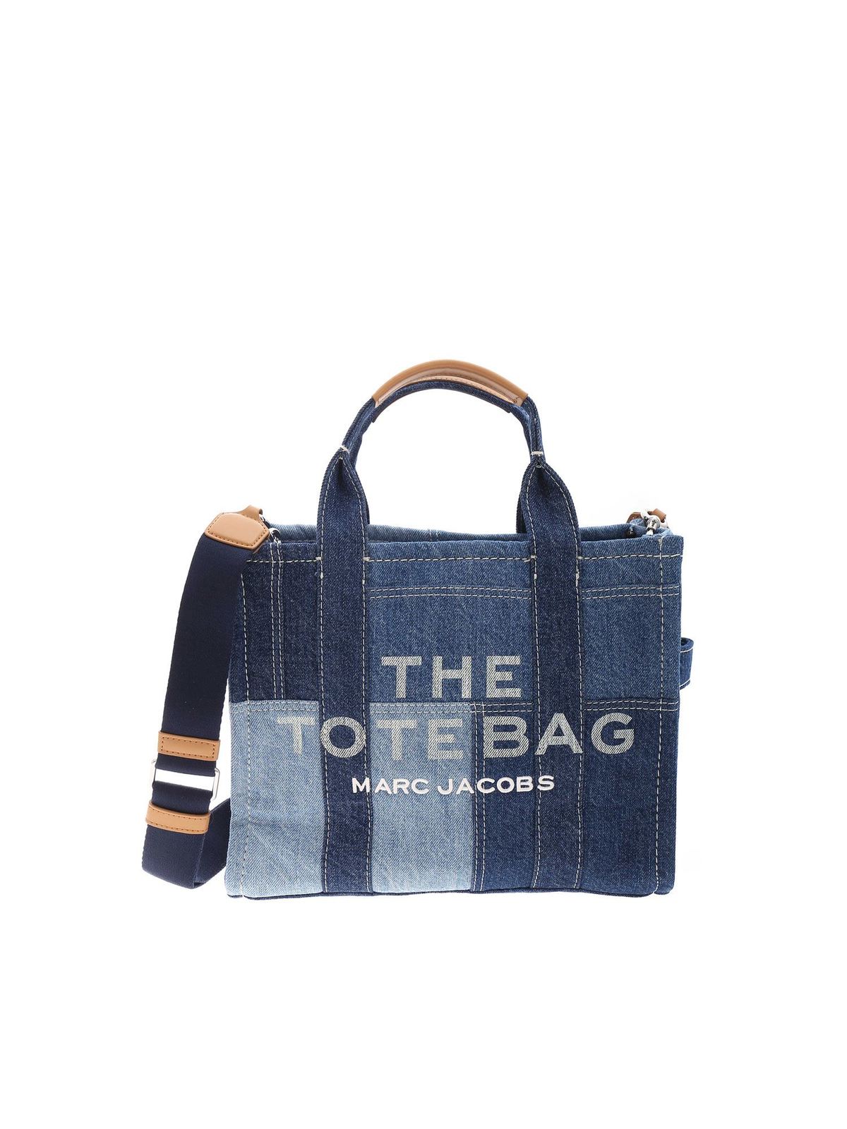 Shop Marc Jacobs Small The Tote Bag In Blue Denim