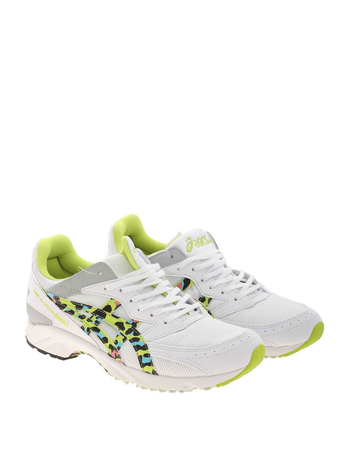 Shop Comme Des Garçons Shirt Tarther Sc Sneakers In White And Fluo Yellow In Blanco