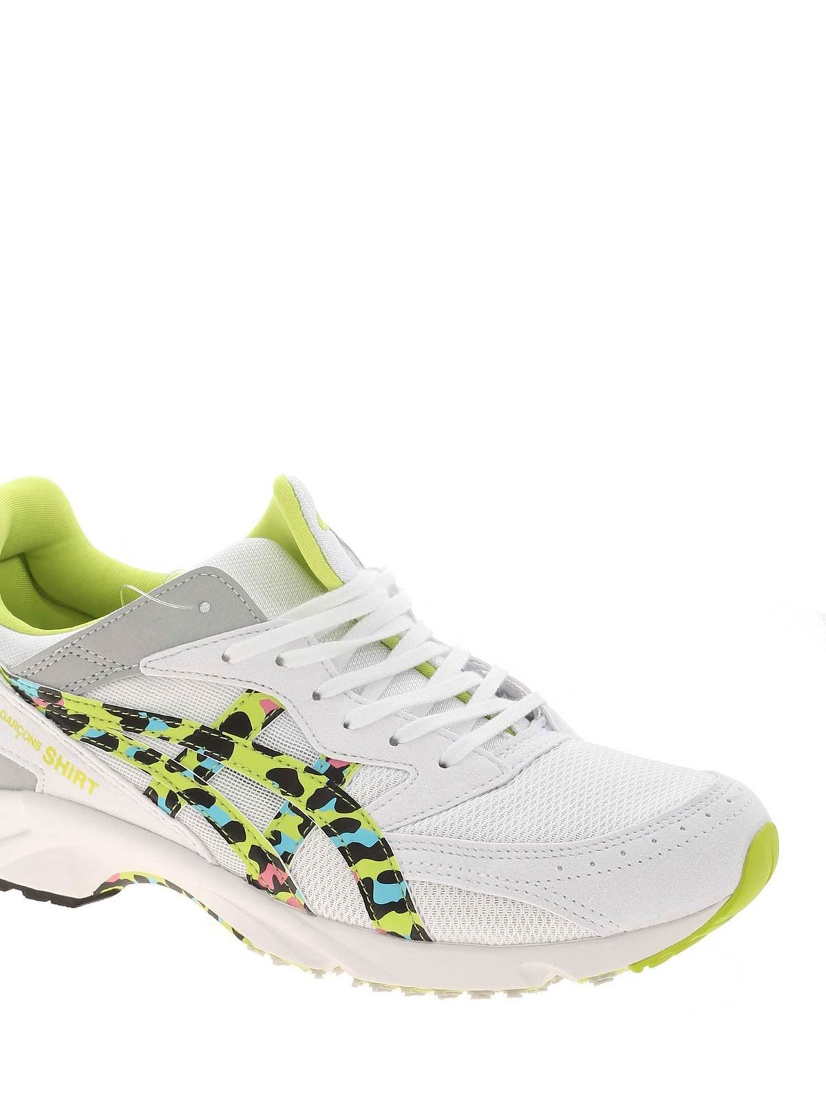 Shop Comme Des Garçons Shirt Tarther Sc Sneakers In White And Fluo Yellow In Blanco
