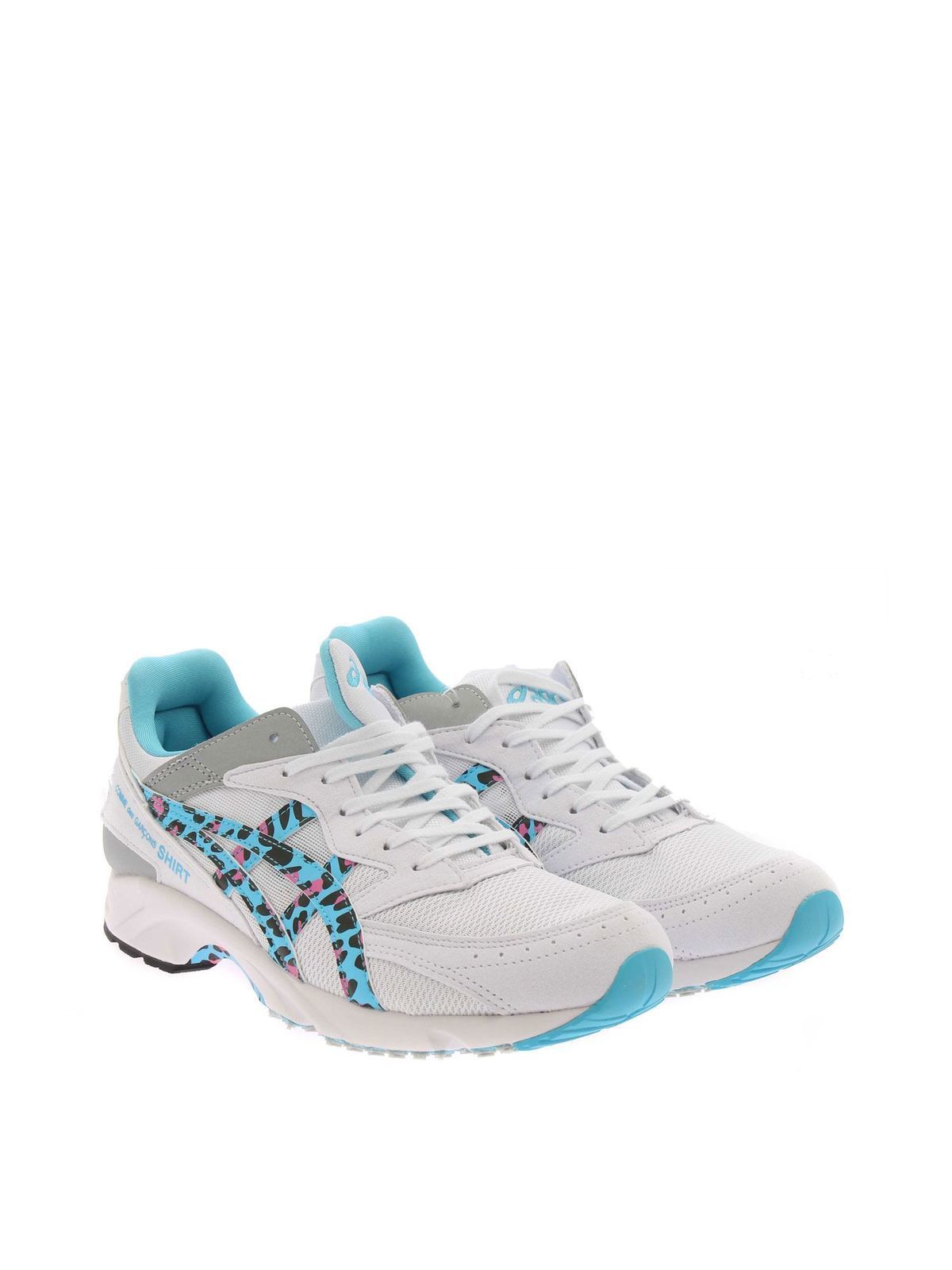 Shop Comme Des Garçons Shirt Tarther Sc Sneakers In White And Light Blue In Blanco