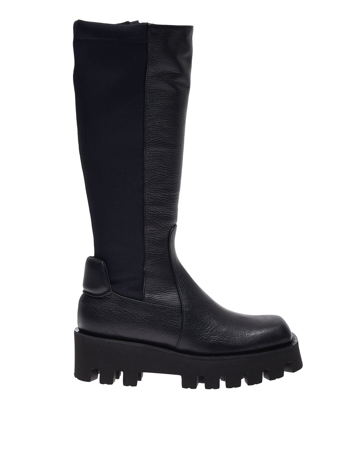 Paloma Barceló Wide Knee-high Leather Boots In Black