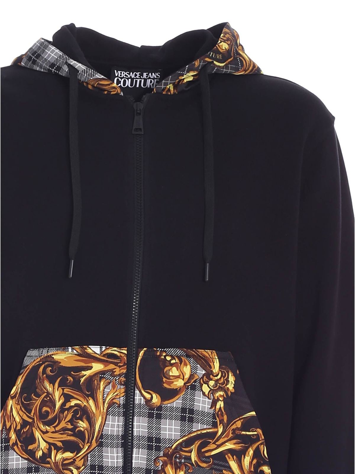 Versace Jeans Couture Tartan Baroque print sweatshirt in black