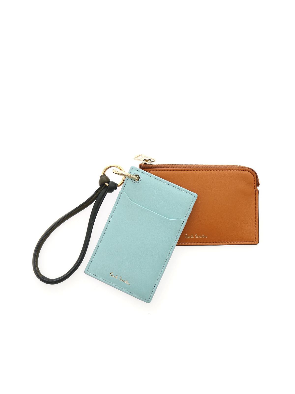 Paul Smith Two-tone Card Holder And Coin Holder In Marrón
