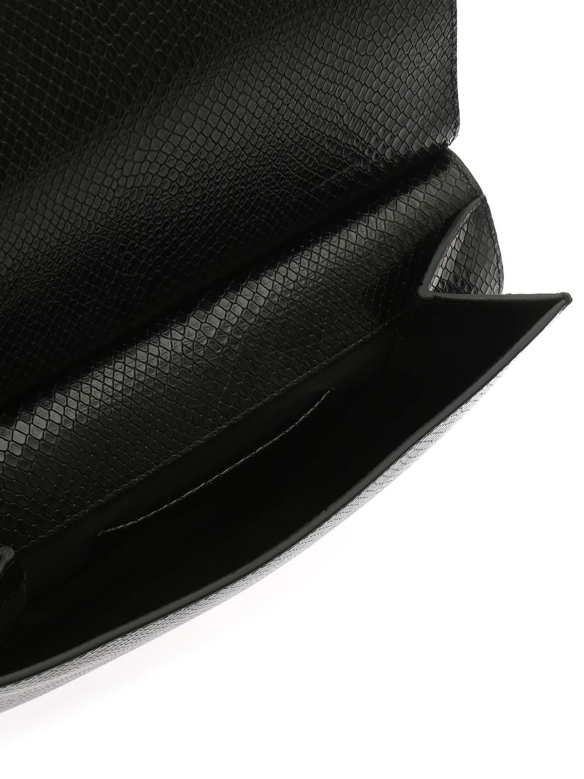 Shop Moschino Crocodile Print Bag In Black In Negro