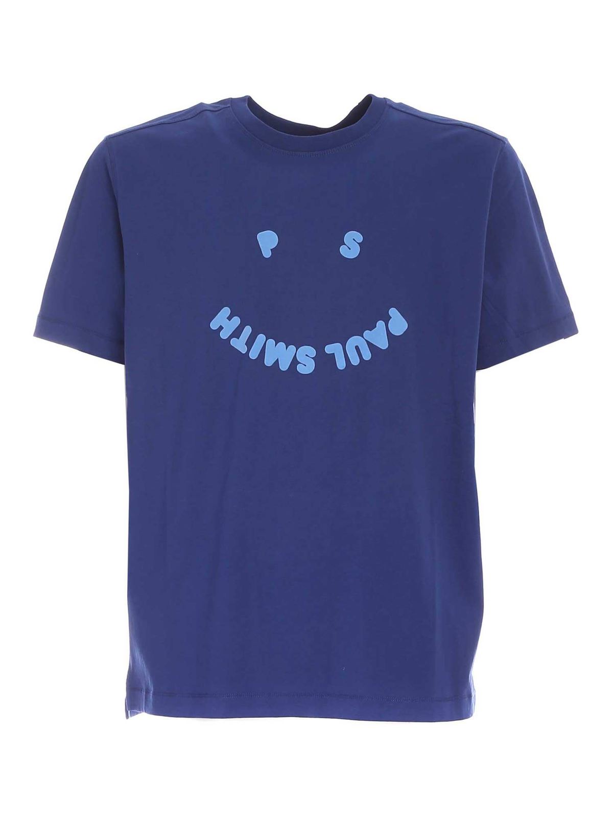 Paul Smith Contrasting Logo T-shirt In Blue