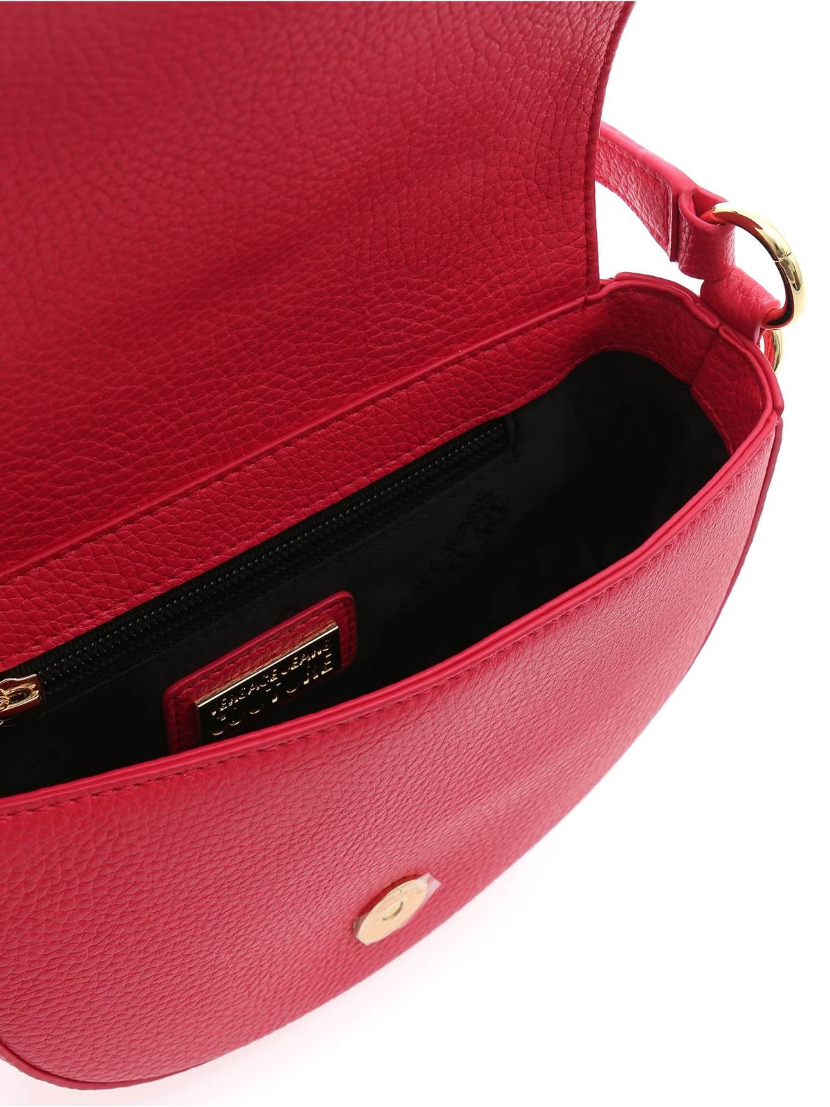 VERSACE JEANS COUTURE: bag in synthetic saffiano leather - Red