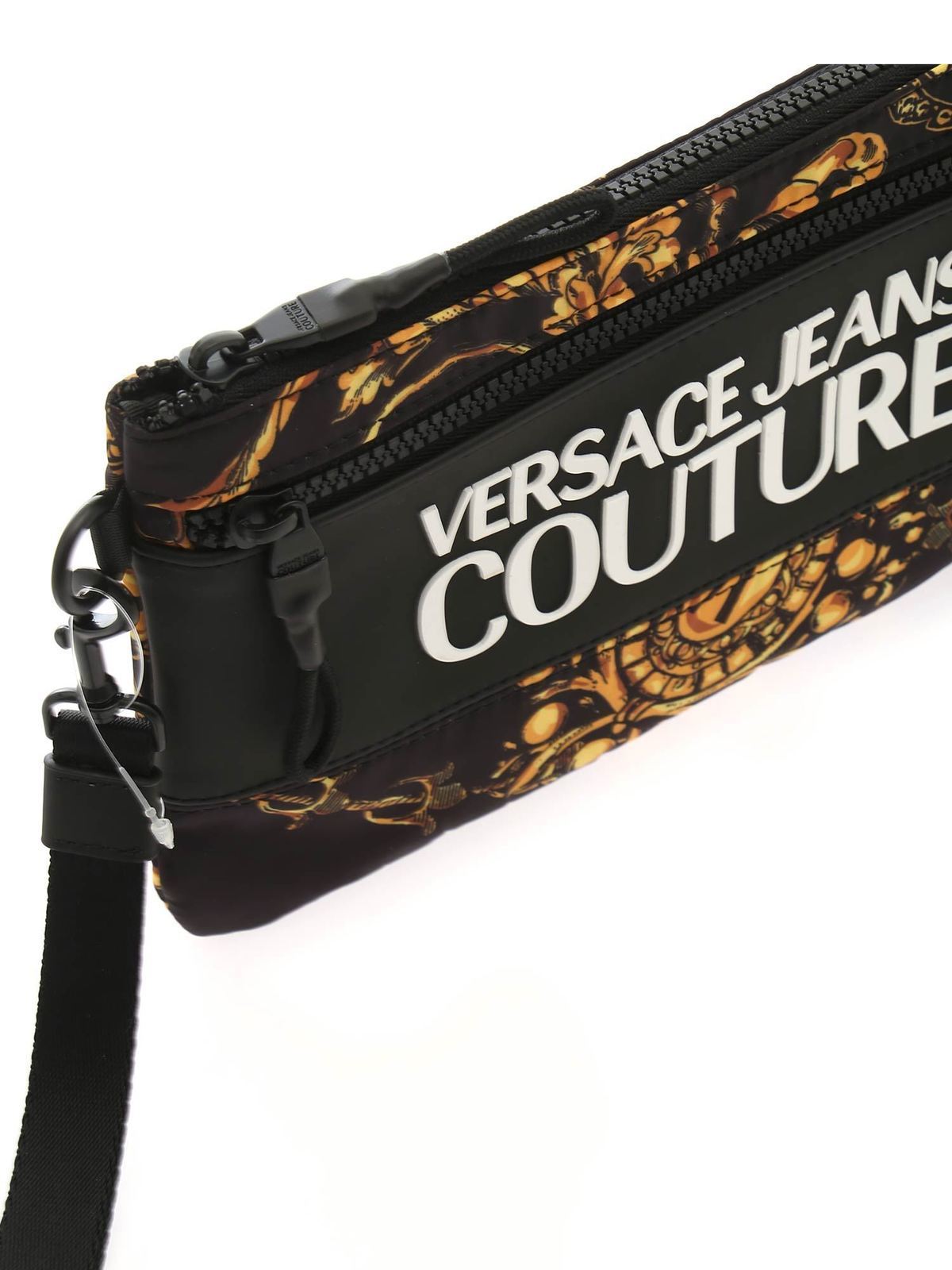 VERSACE JEANS COUTURE クラッチバッグ ブラック グレー-