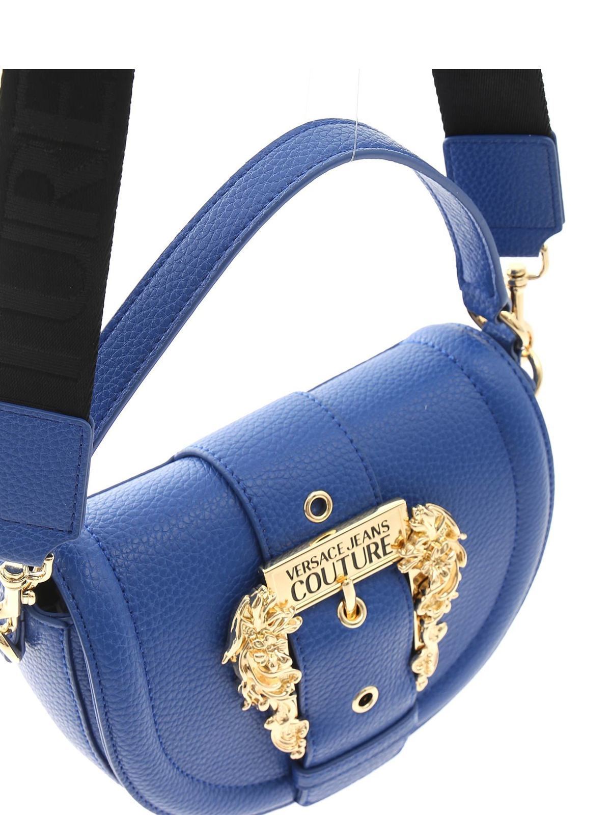 Versace Jeans Couture Baroque buckle crossbody bag in blue
