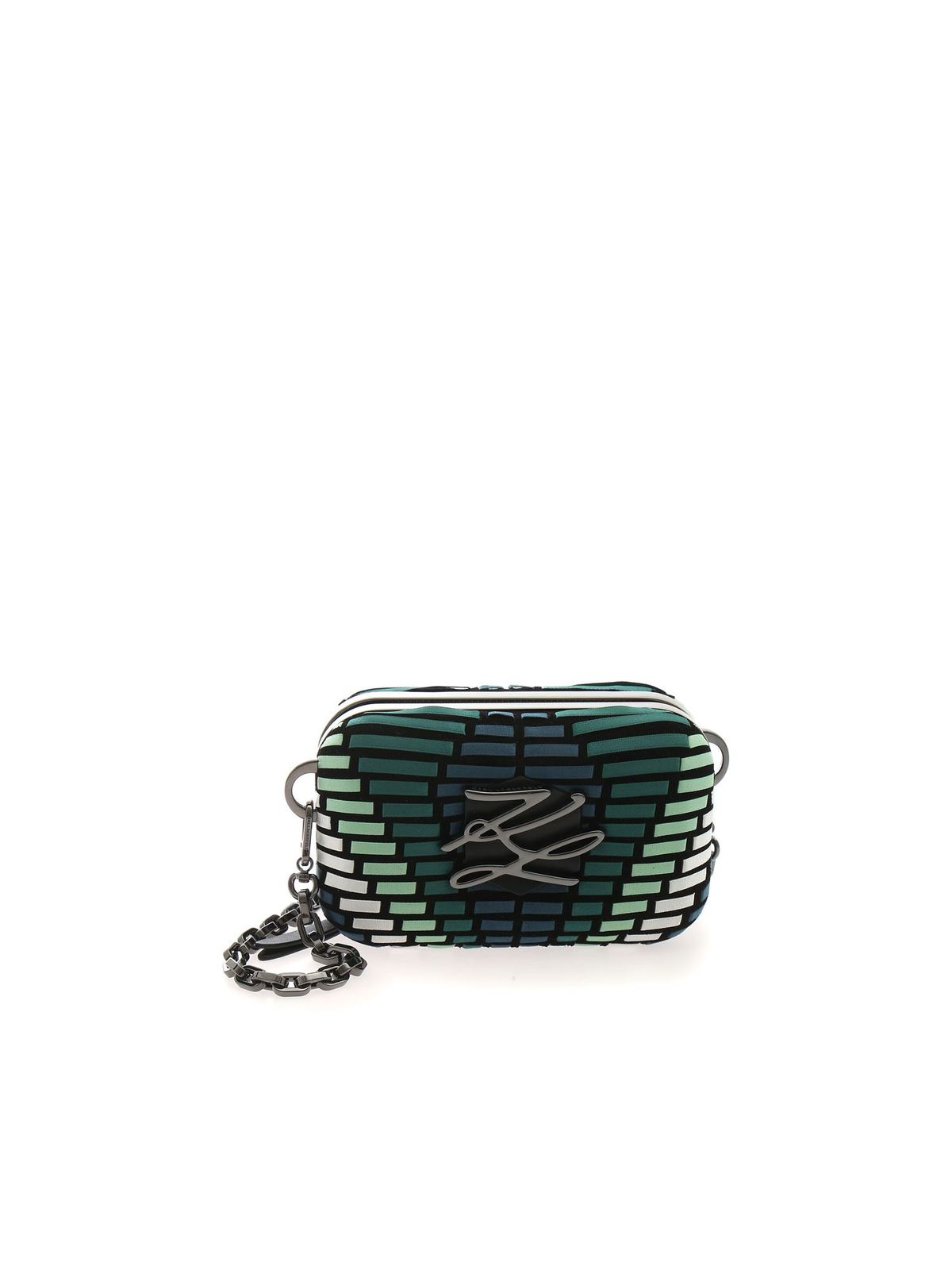 Karl Lagerfeld K/autograph Minaudiere Whip Clutch Bag In Gre In Verde