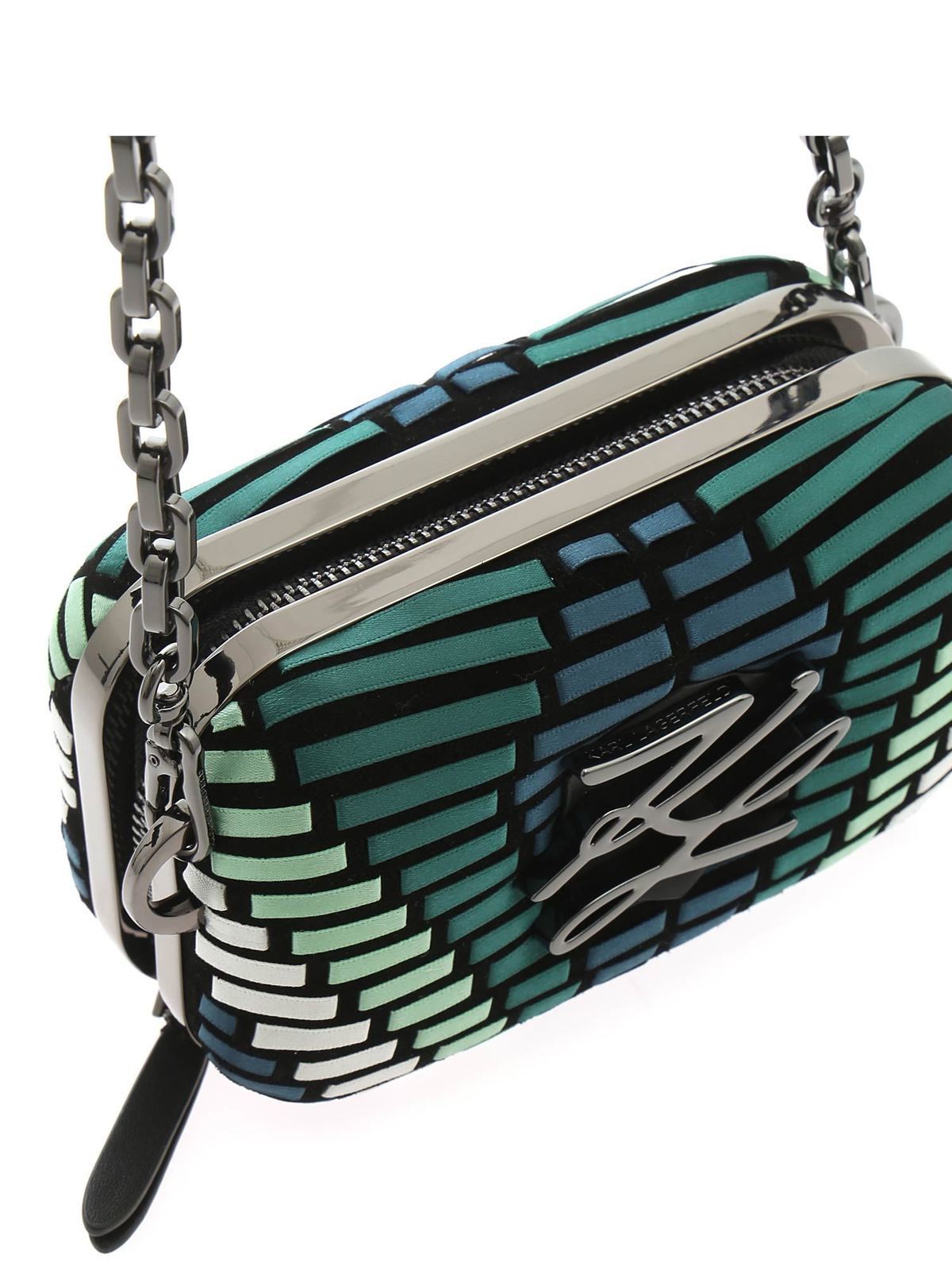 Shop Karl Lagerfeld K/autograph Minaudiere Whip Clutch Bag In Gre In Verde