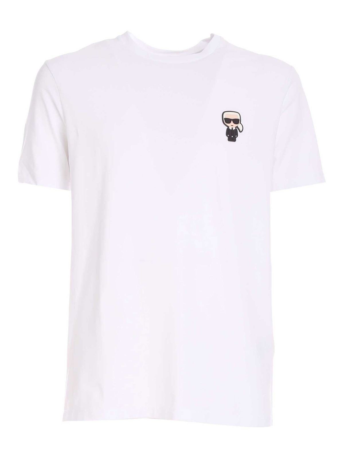 Karl Lagerfeld Logo-patch Cotton T-shirt In White