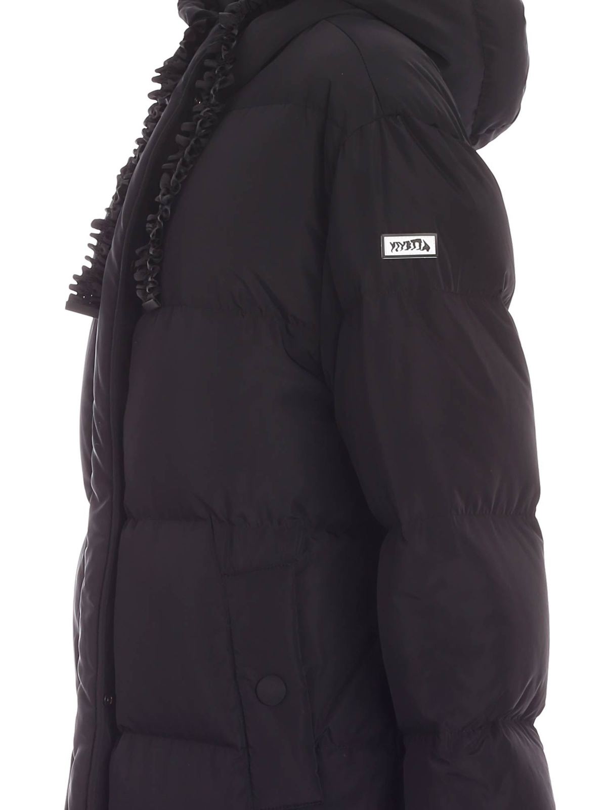 Shop Vivetta Rouches Detailed Down Jacket In Black In Negro