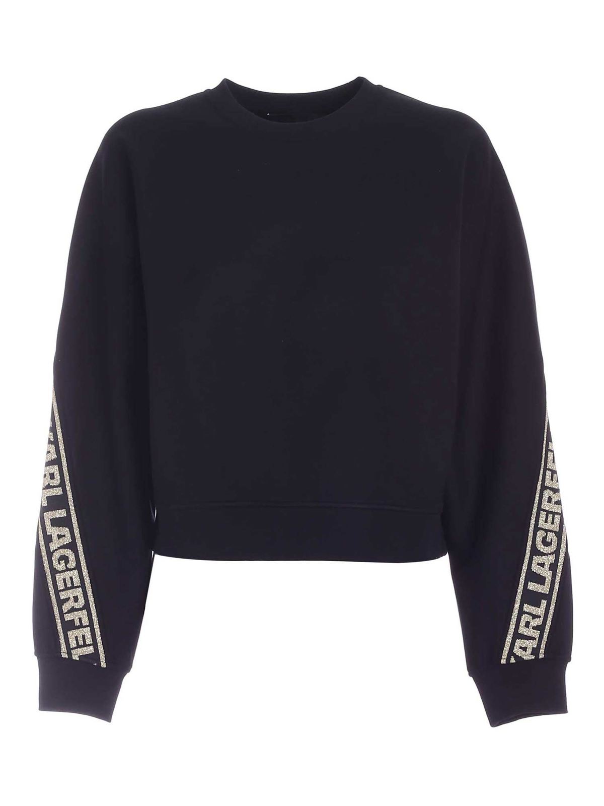 Karl Lagerfeld Logo Tape Sweatshirt In Black