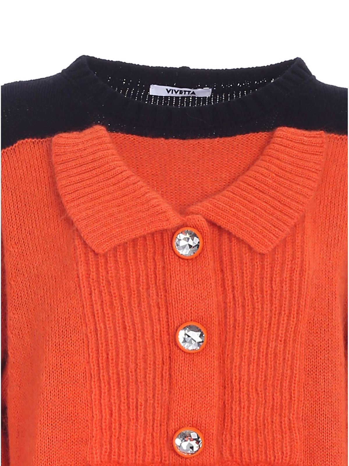 Shop Vivetta Knit Dress In Orange And Black In Naranja